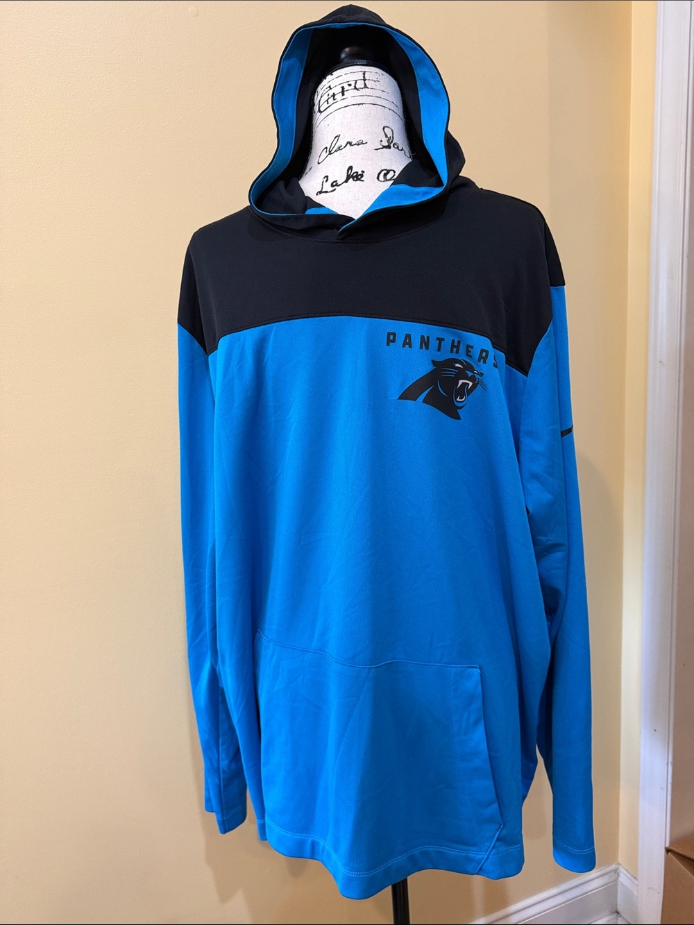 Nike NFL Carolina Panthers Blue & Black Pullover Long Sleeve Hoodie, XXL